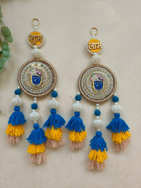 Shubh Labh Srinathji Wall Hanging with Tassels