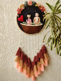 Couple Boat Felt Hoop with Tassels