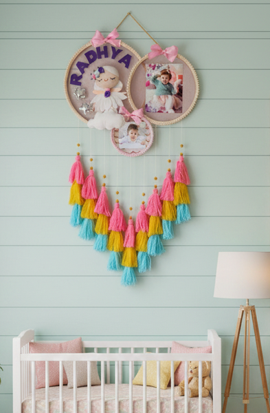 Kids Photo & Name Hoop with Tassles