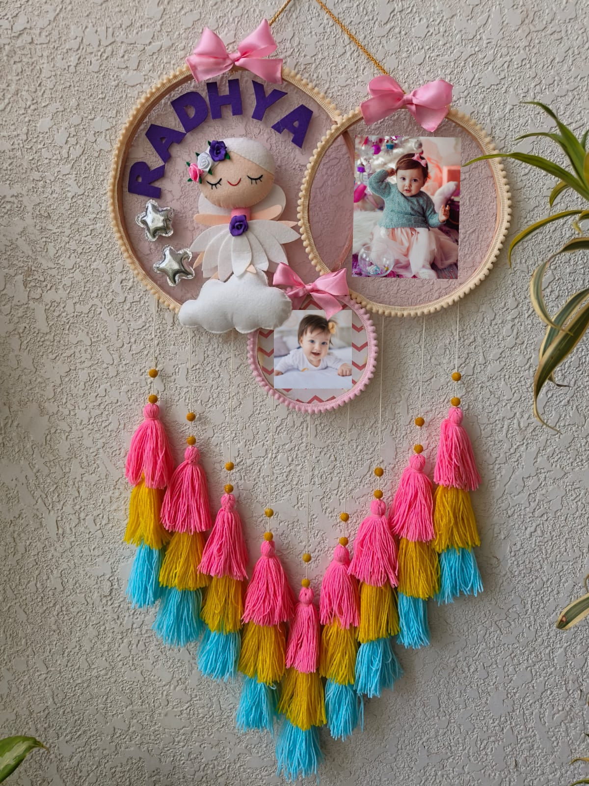 Kids Photo & Name Hoop with Tassles