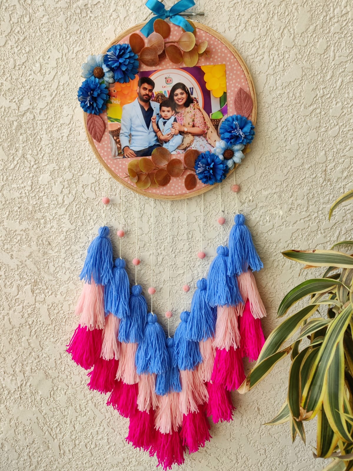 Floral Photo Frame Hoop with Tassles