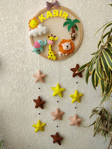 Customizable Name Felt Wall Hanging with Stars