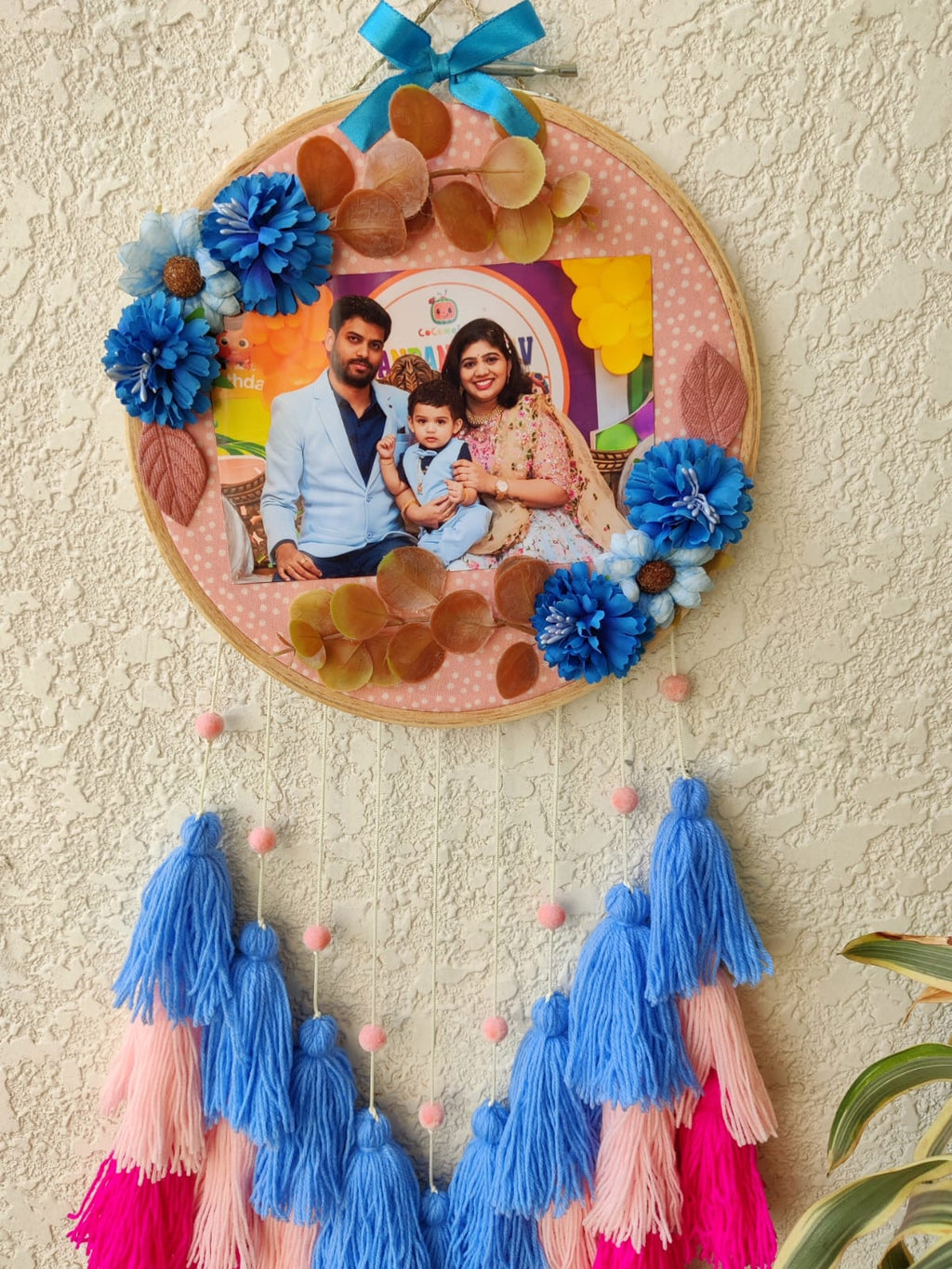 Floral Photo Frame Hoop with Tassles