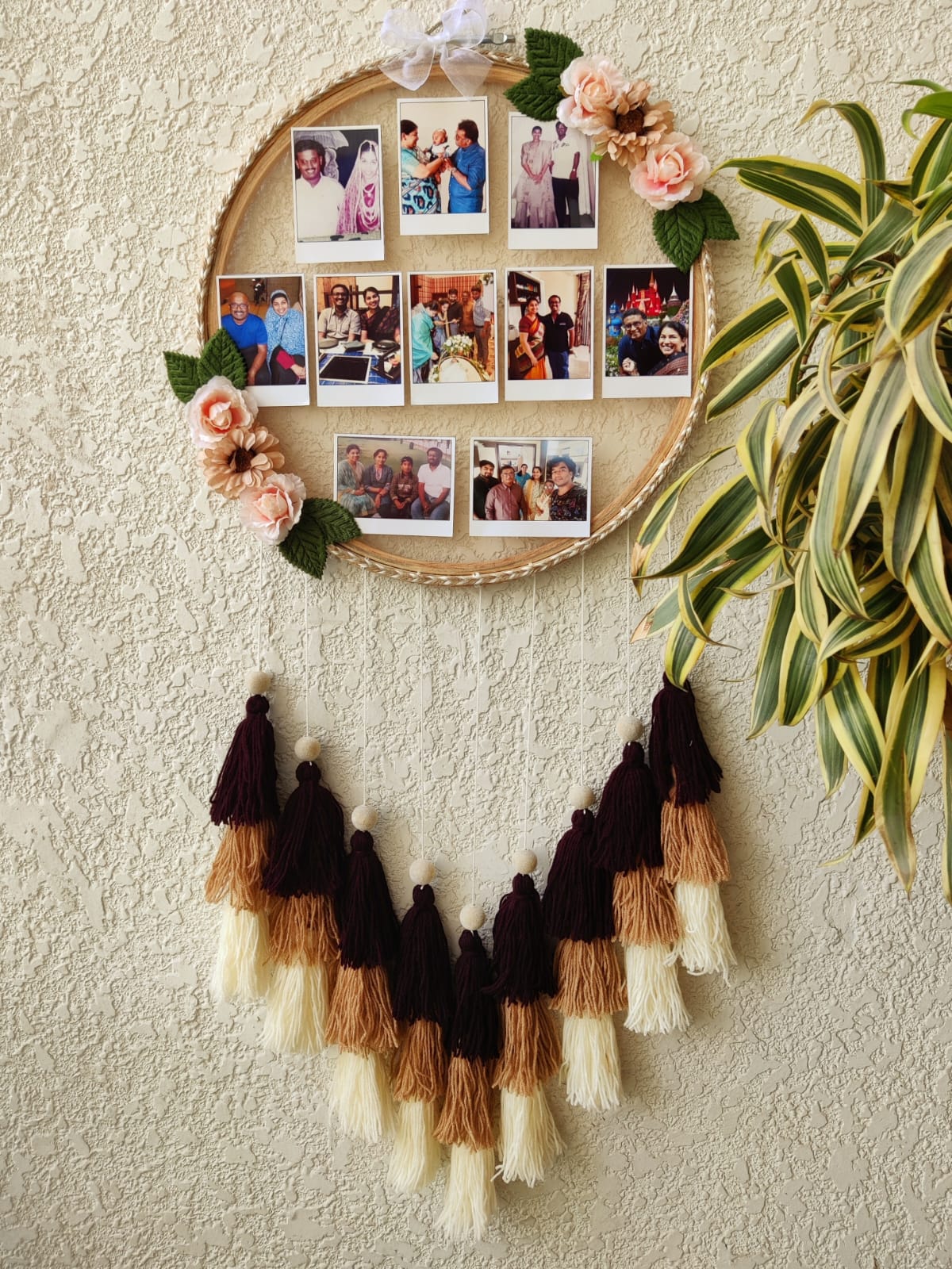 Floral Photo Frame Hoop with Tassles
