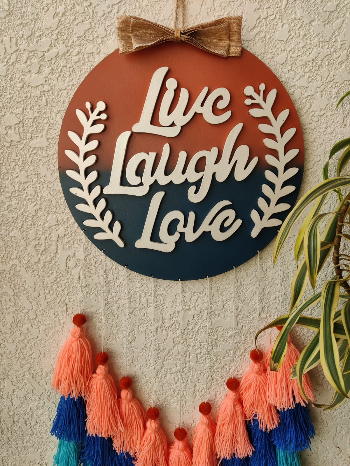 'Live Love Laugh' Hanging Dreamcatcher