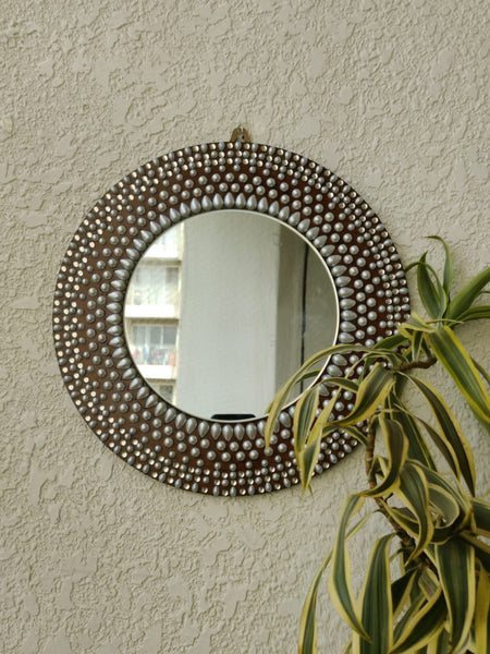 Mirror Wall Hoop Adorned with Pearl Crystals