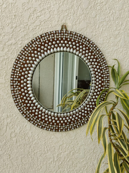 Mirror Wall Hoop Adorned with Pearl Crystals