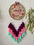 'Do What You Love' Embroidered Hanging Dreamcatcher with Lights