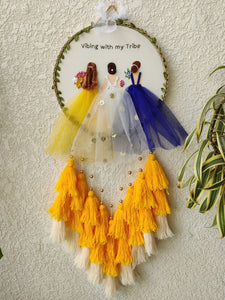 Bride & Bridesmaid Embroidered Hoop with Tassels