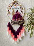 Customizable Couple Embroidered Hoop with Tassels & Lights