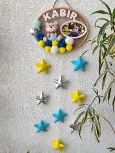 Customizable Name & Photo Felt Wall Hanging with Stars