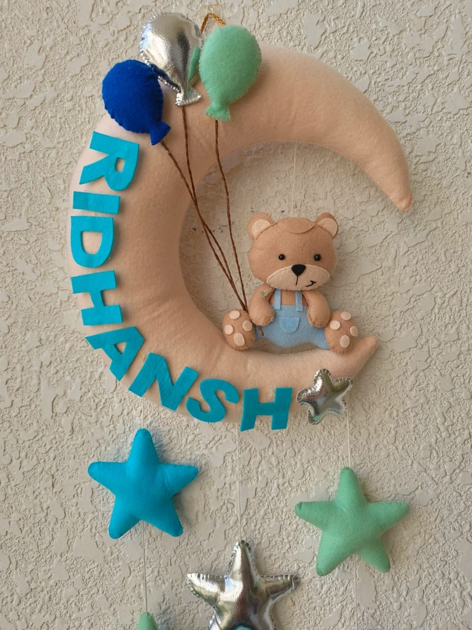 Customizable Name Felt Wall Hanging with Felt Stars
