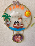 Customizable Name & Photo Felt Wall Double Hoop