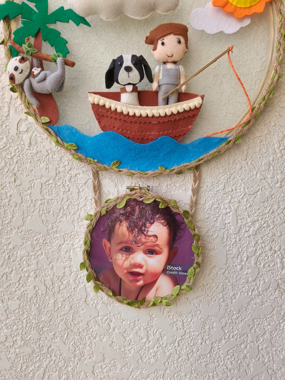 Customizable Name & Photo Felt Wall Double Hoop