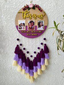 'This is us' Photo Frame Hoop with Tassles
