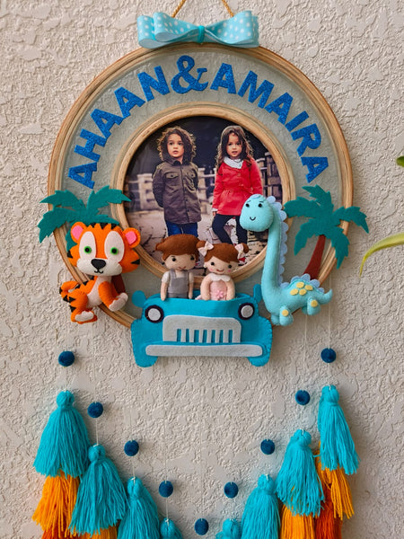 Customizable Felt Double Photo Hoop with Tassles