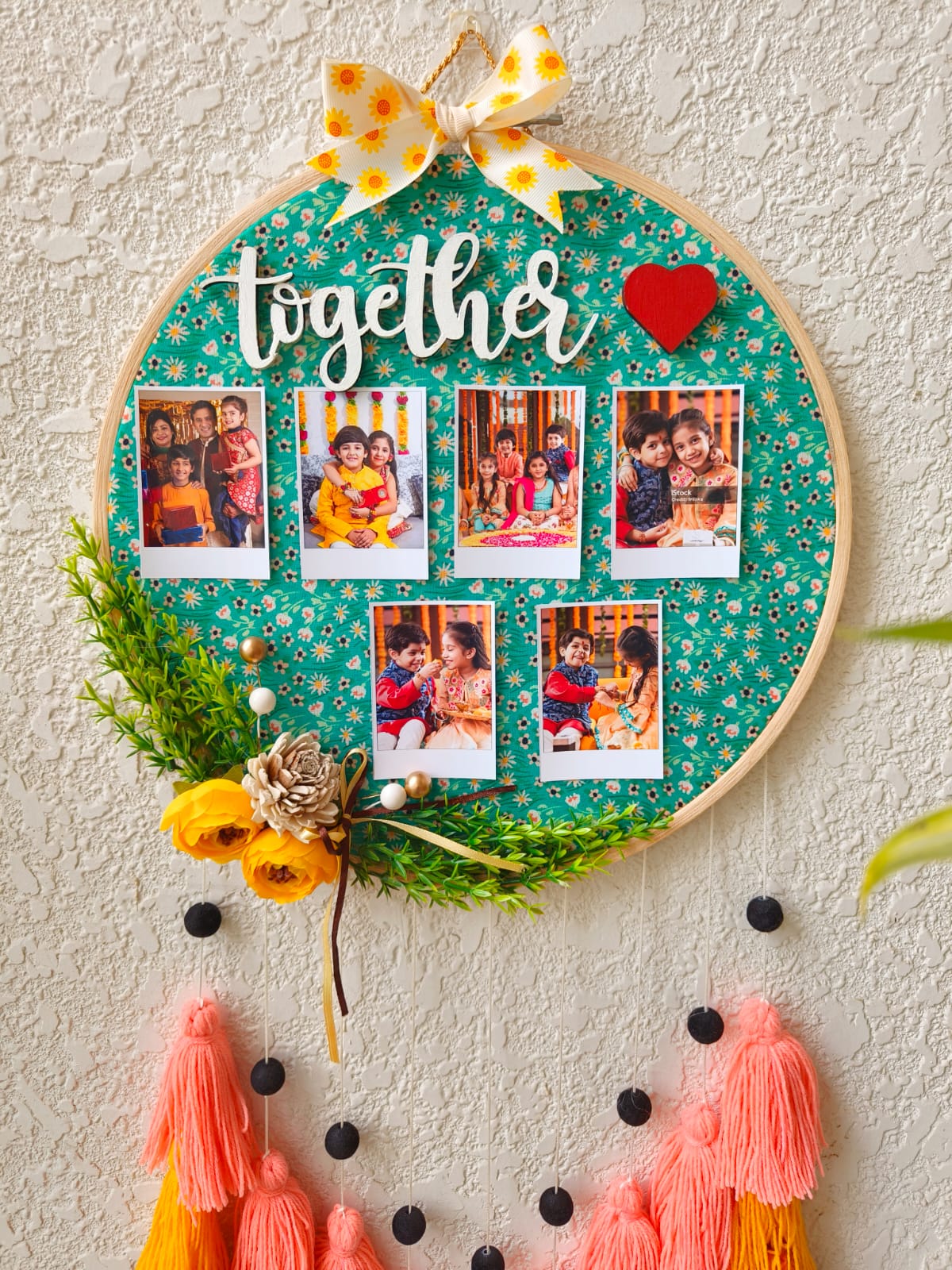 'Together' Photo Frame Hoop with Tassles