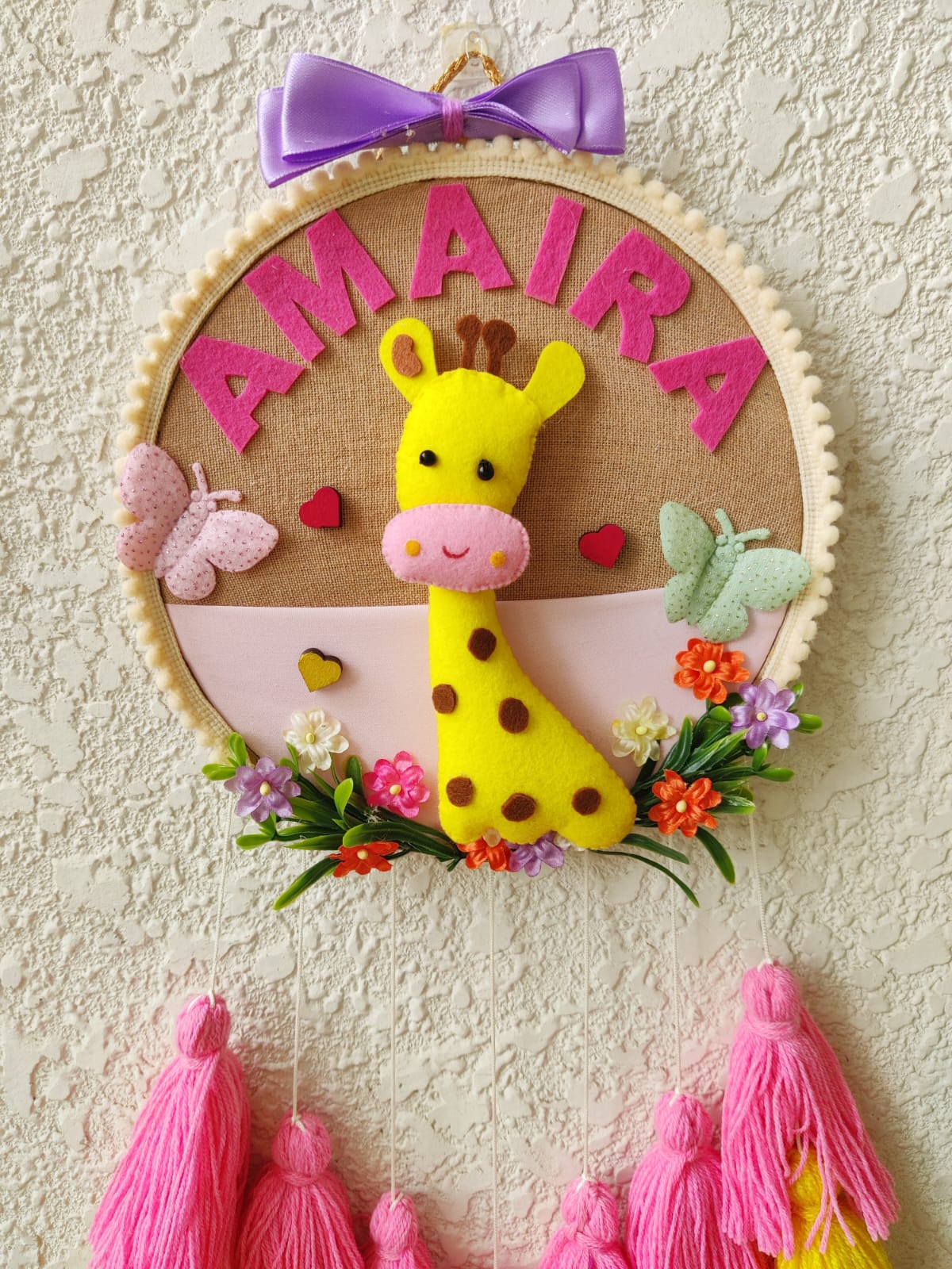 Customizable Name Felt Wall Hanging with Tassles