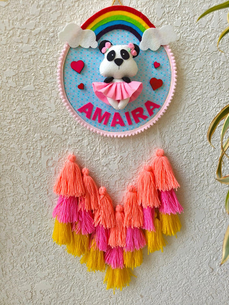 Customizable Name Felt Wall Hanging with Tassles