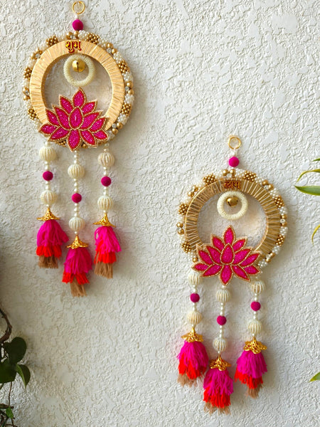 Subh Labh Pair Lotus Wall Hanging