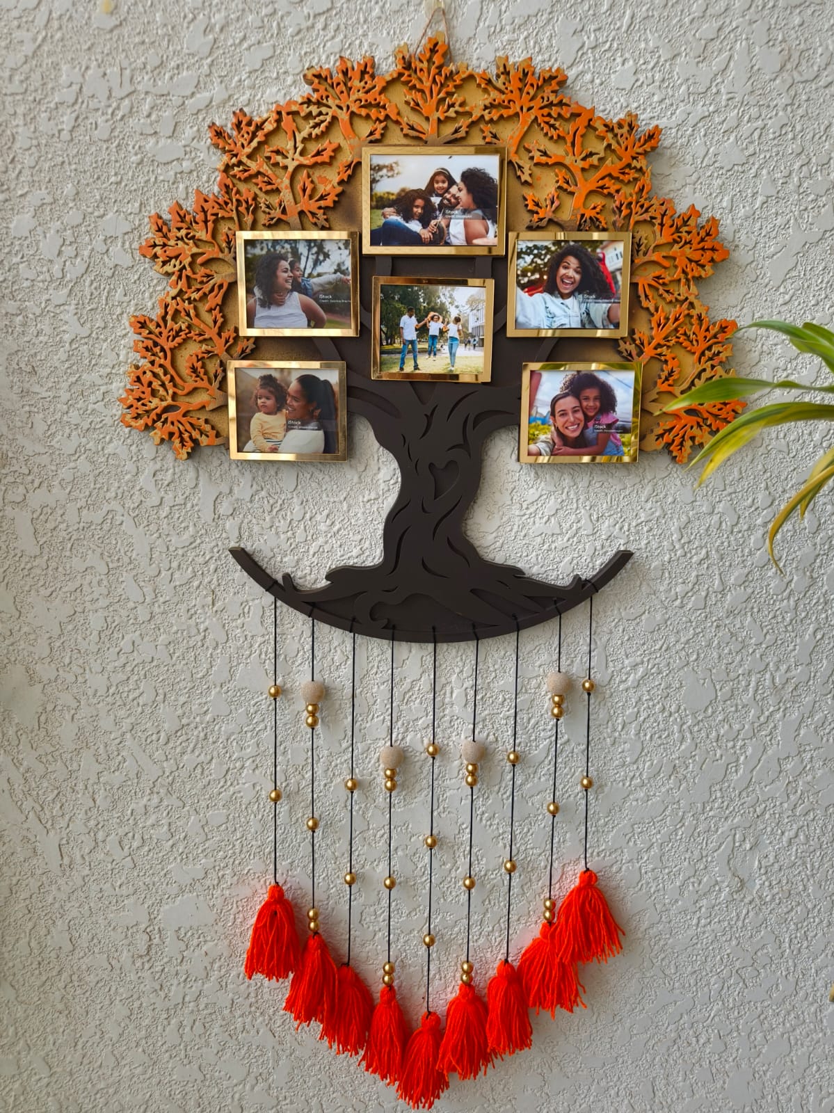 Tree Photo Frame Hoop with Tassles