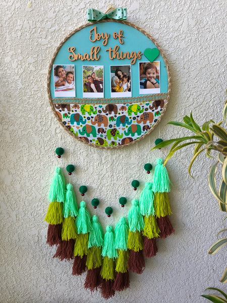 'Joy of Small Things' Photo Frame Hoop with Tassles