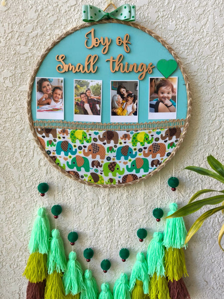 'Joy of Small Things' Photo Frame Hoop with Tassles