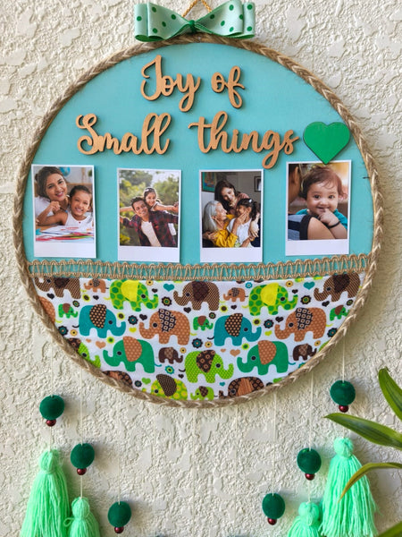 'Joy of Small Things' Photo Frame Hoop with Tassles