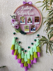 'Zindagi Gulzar Hai' Photo Frame Hoop with Tassles & Lights