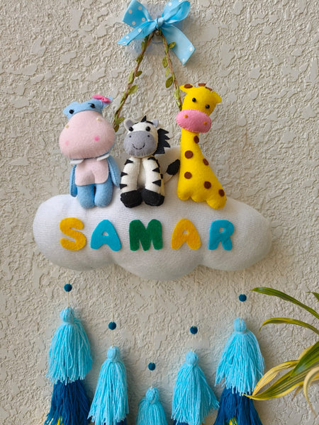 Customizable Name Felt Wall Hanging with Tassles