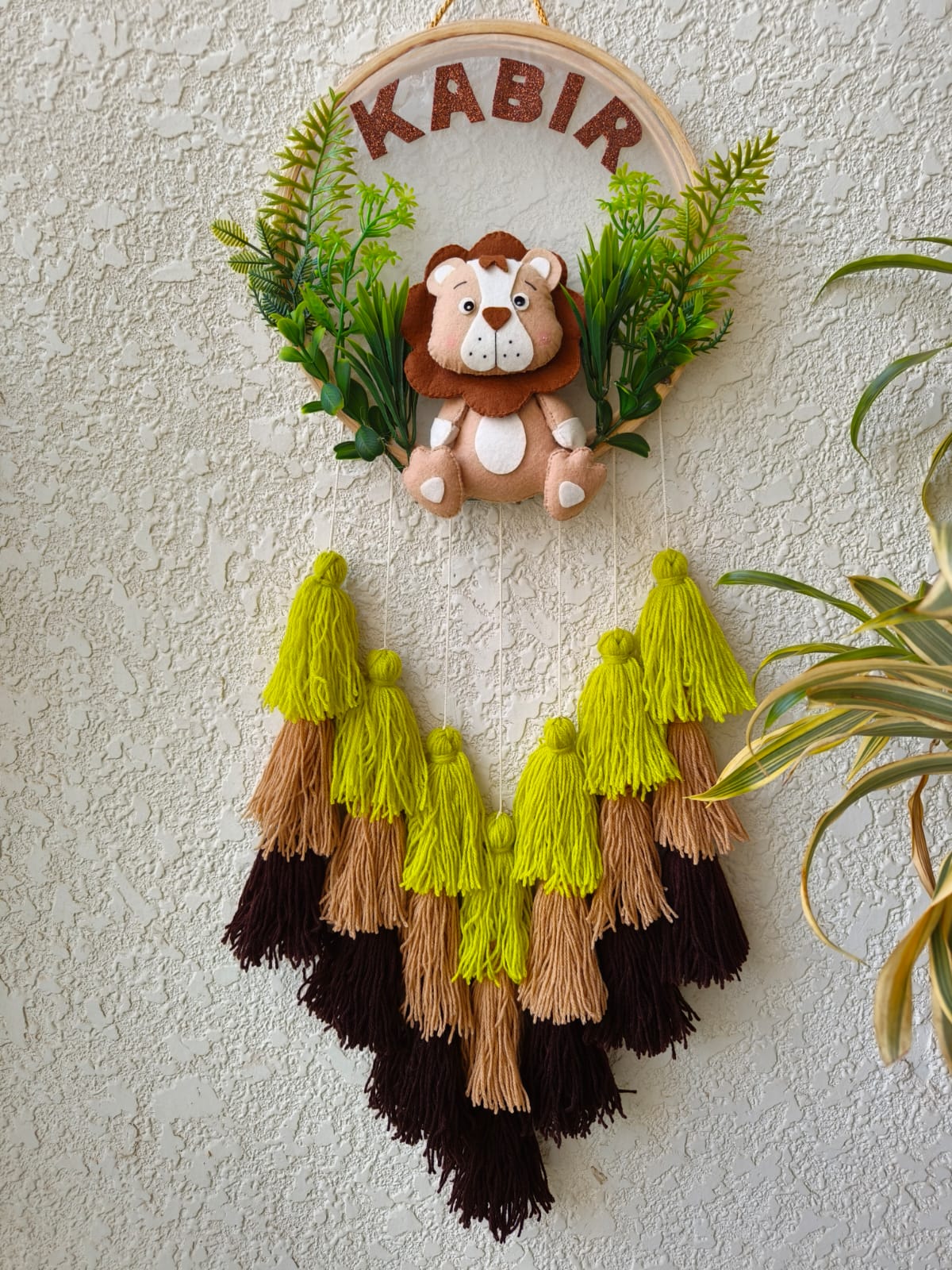 Customizable Name Felt Wall Hanging with Tassles