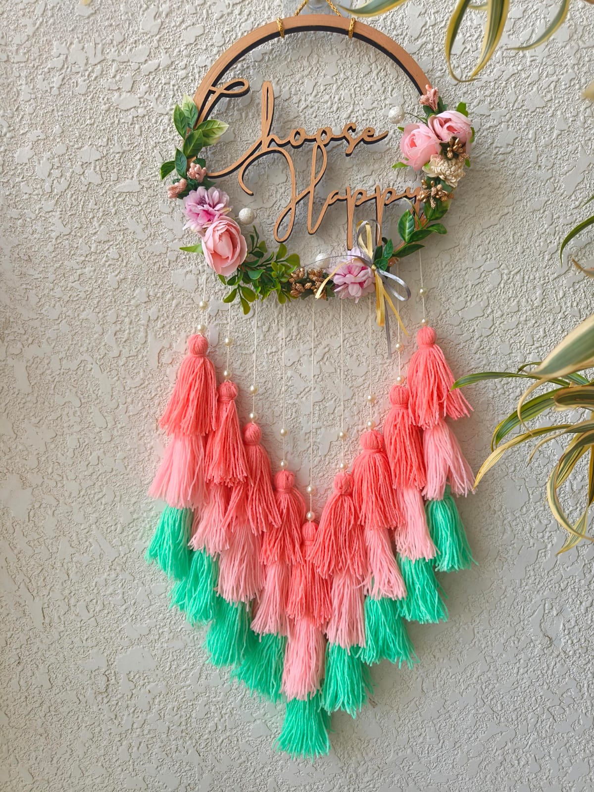 'Choose Happy' Hanging Dreamcatcher