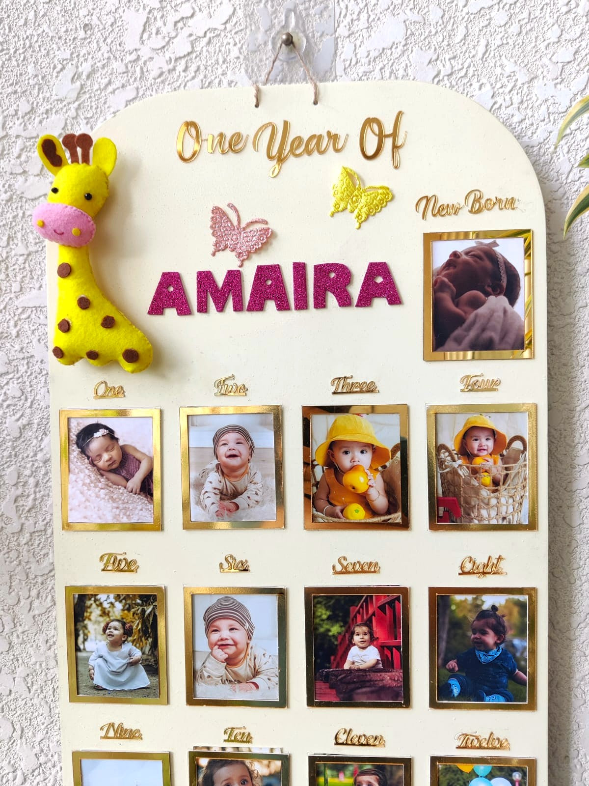 Baby Milestone Photo Board with Tassels