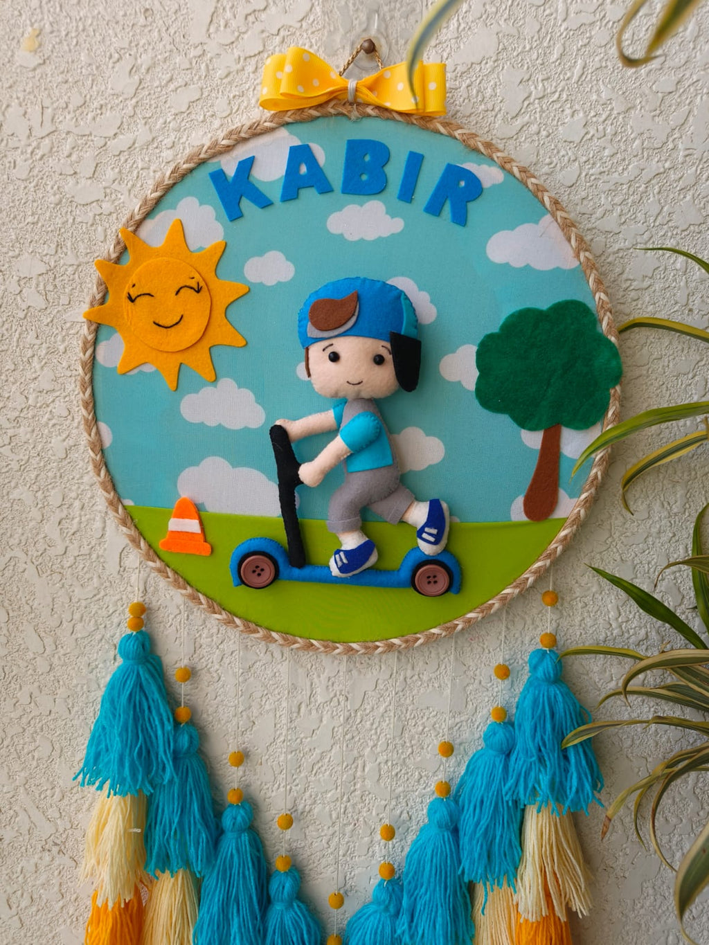 Customizable Name Felt Wall Hanging with Tassles
