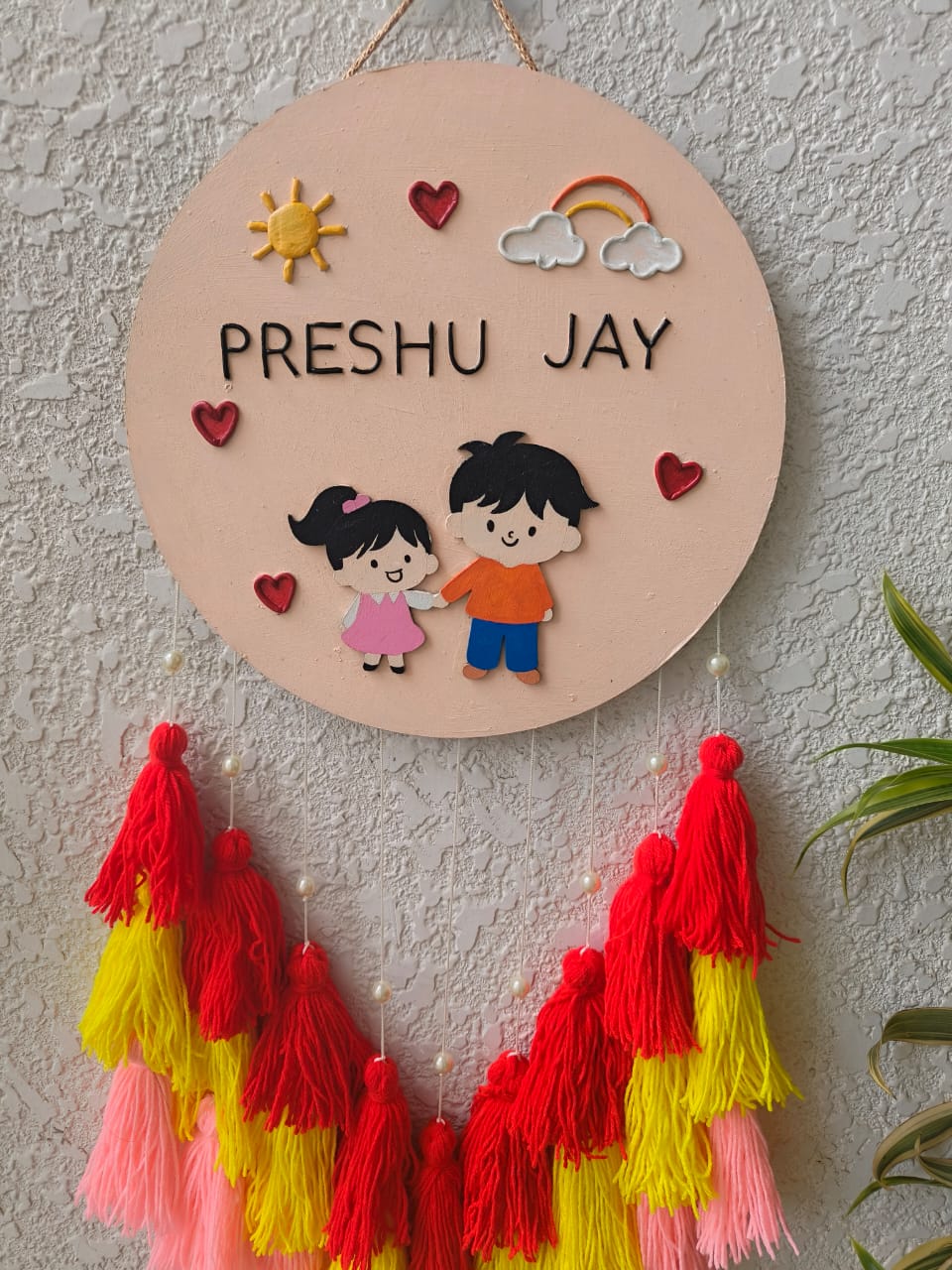 Customizable Name Wall Hanging with Tassels