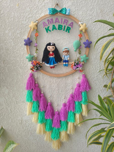 Customizable Name Felt Wall Hanging with Tassles & Lights