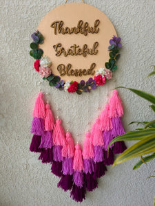'Thankful Grateful Blessed' Hanging Dreamcatcher