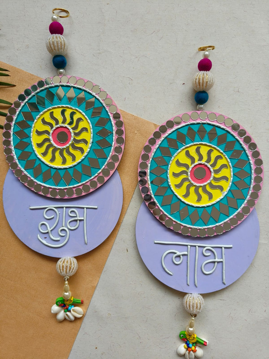 Shubh Labh Wall Hanging with Mirror Work