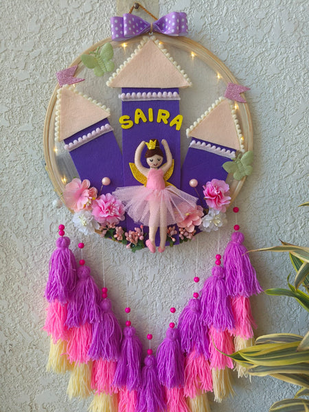 Customizable Name Felt Wall Hanging with Tassles & Lights