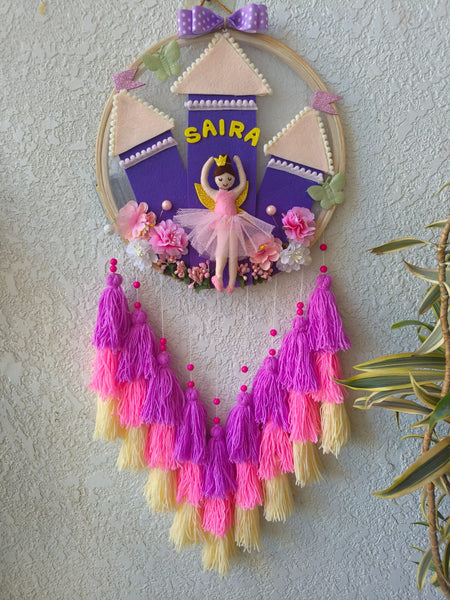 Customizable Name Felt Wall Hanging with Tassles & Lights