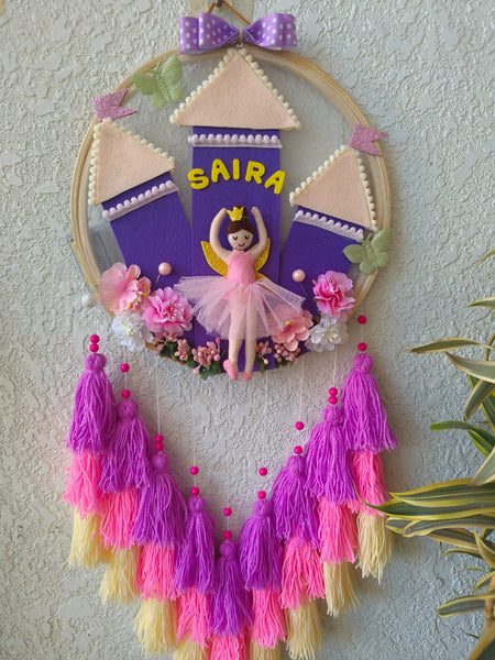Customizable Name Felt Wall Hanging with Tassles & Lights