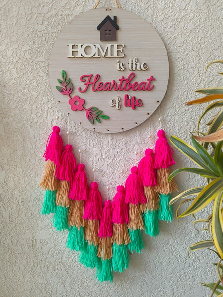 'Home Is the Heartbeat of Life' Hanging Dreamcatcher
