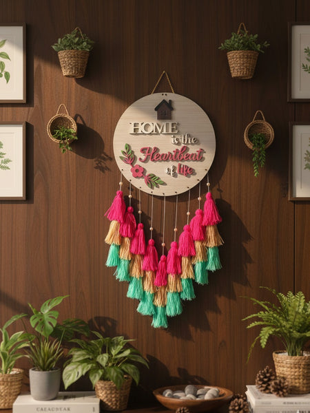 'Home Is the Heartbeat of Life' Hanging Dreamcatcher