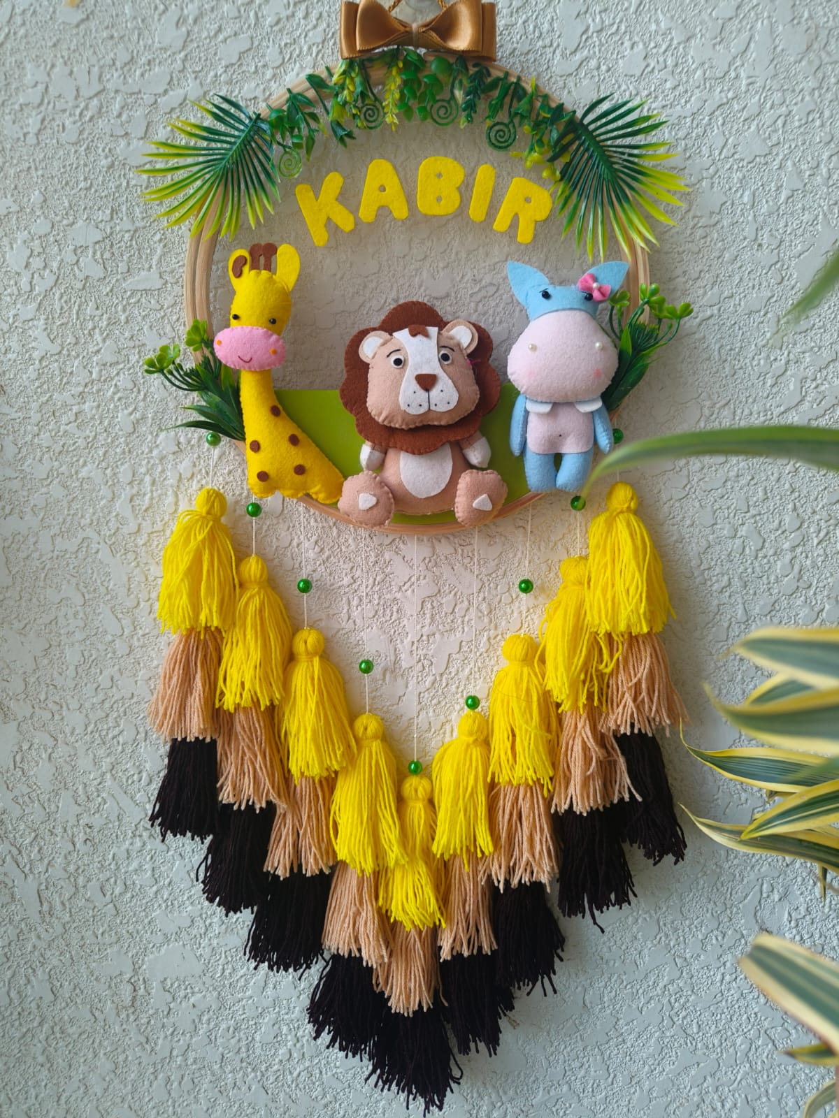 Customized Kids Name Hoop – Jungle Animals Theme