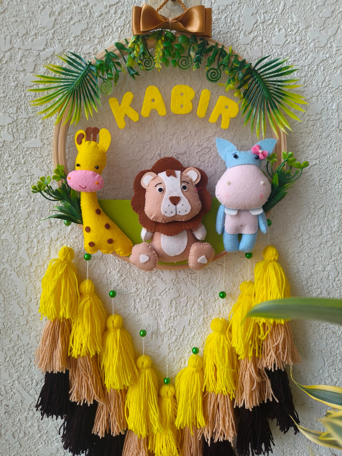 Customized Kids Name Hoop – Jungle Animals Theme