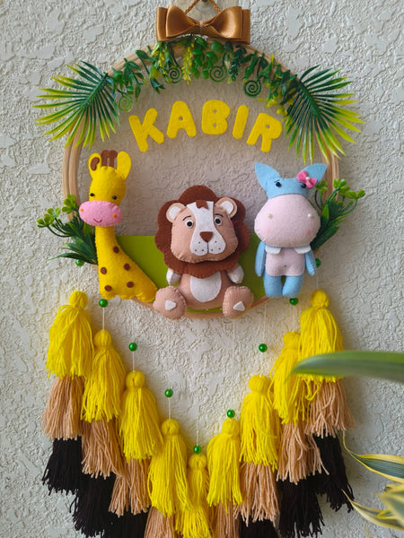 Customized Kids Name Hoop – Jungle Animals Theme