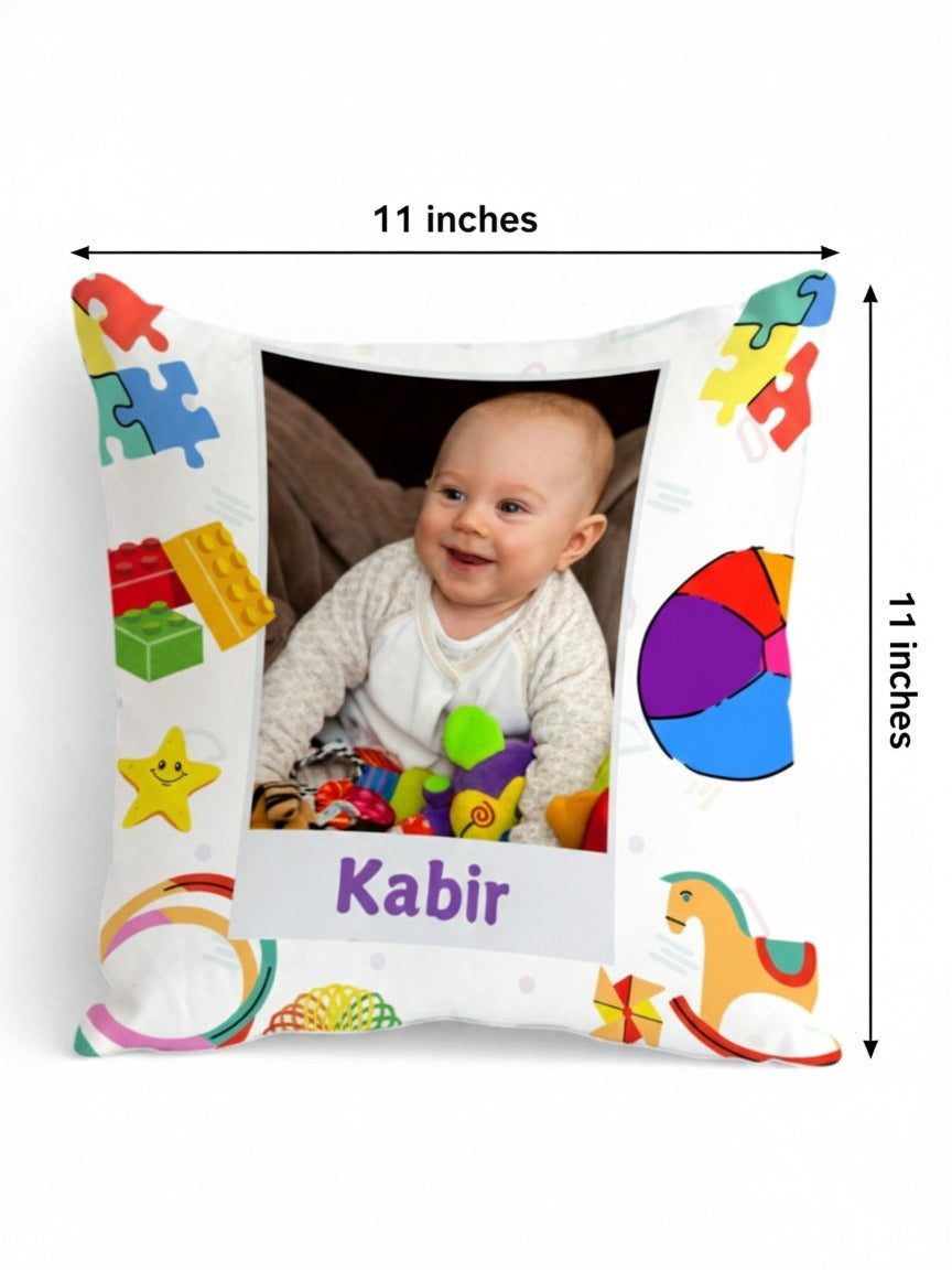 Personalised Kids Photo & Name Cushion