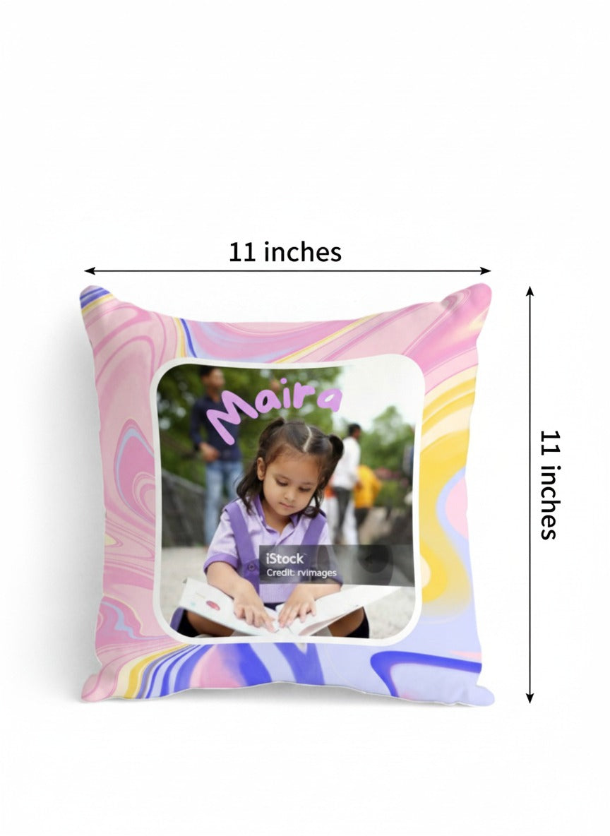 Personalised Kids Photo & Name Cushion