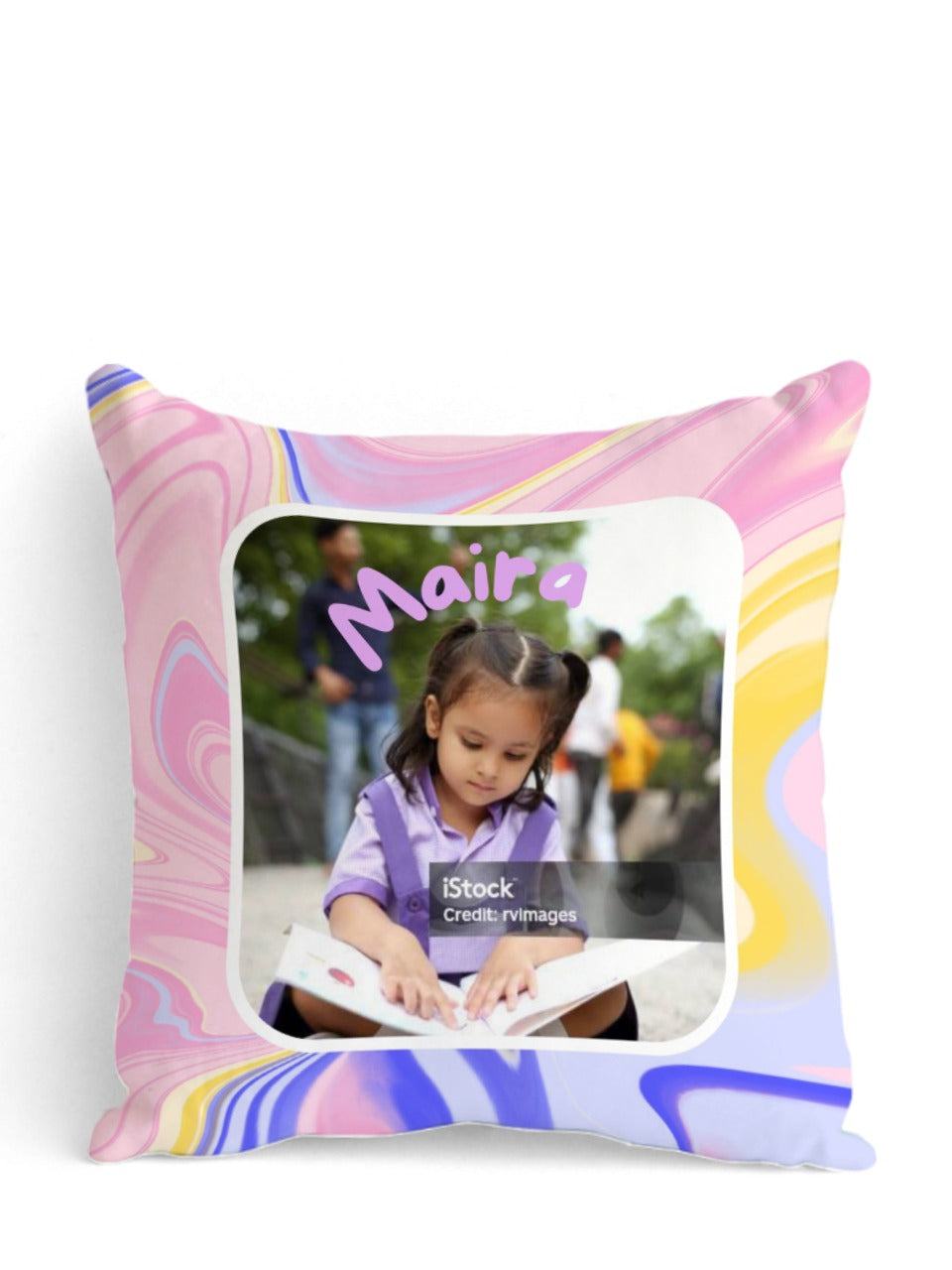 Personalised Kids Photo & Name Cushion