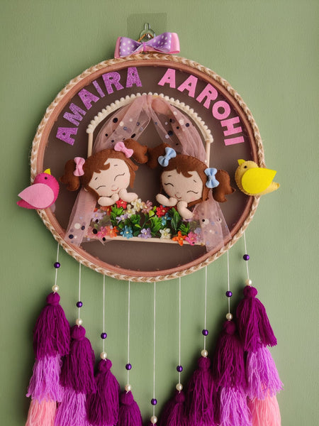 Personalized Kids Name Wall Hanging with Tassles & Lights